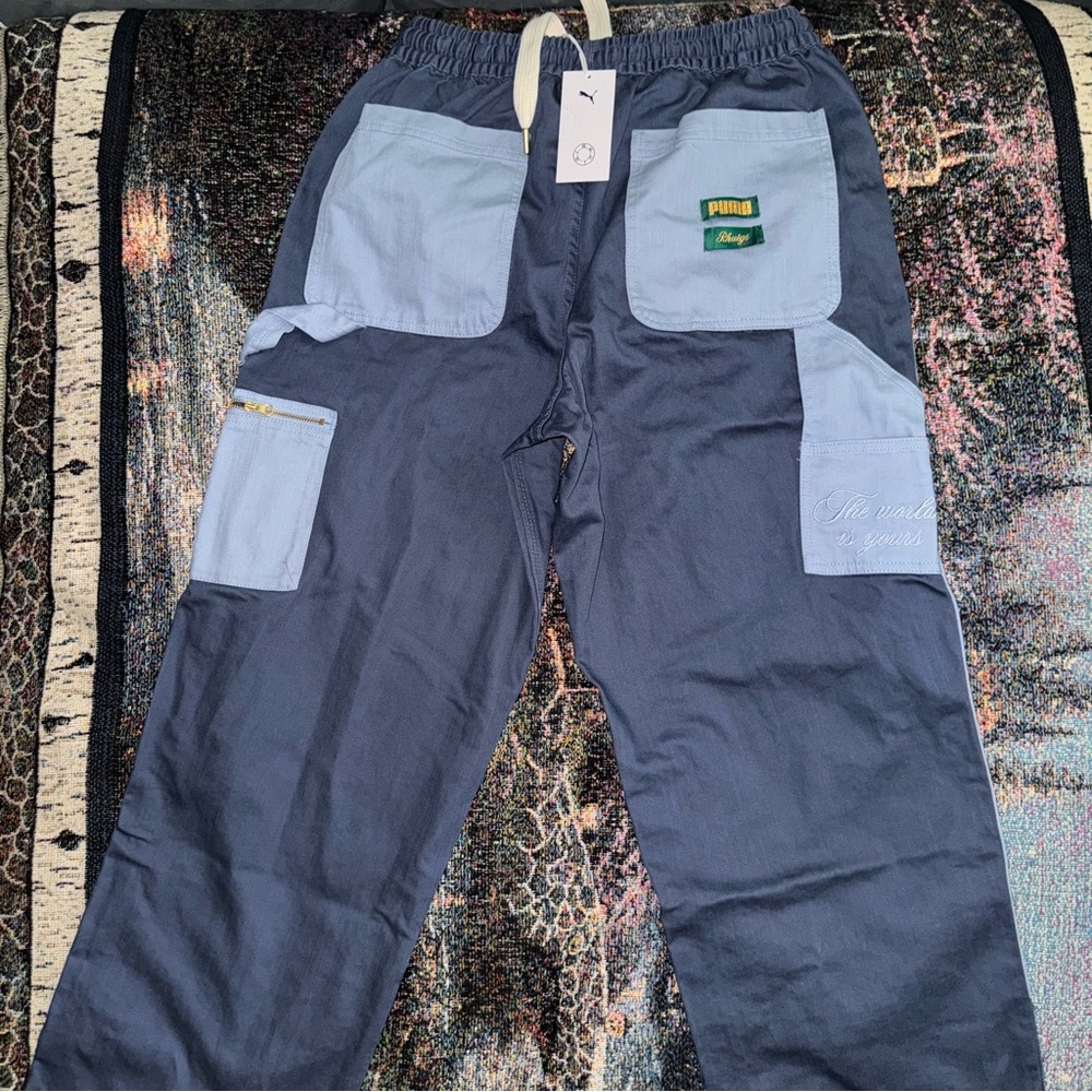 Puma X Rhuigi Villasenor Double Knee Pant Puma Select Sz Medium Rhude Inky Blue